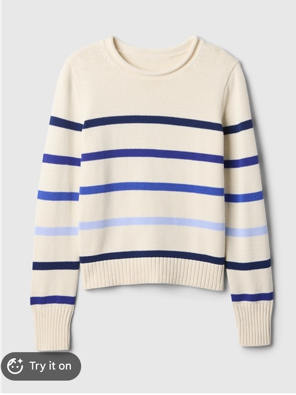 Gap Factory Roll Neck Sweater With Horizontal Stripes